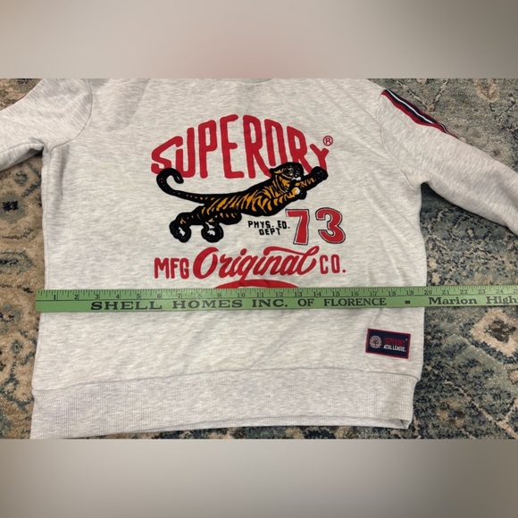 Women’s Medium Superdry Gray Sweater with Red Accents - Picture 3 of 6